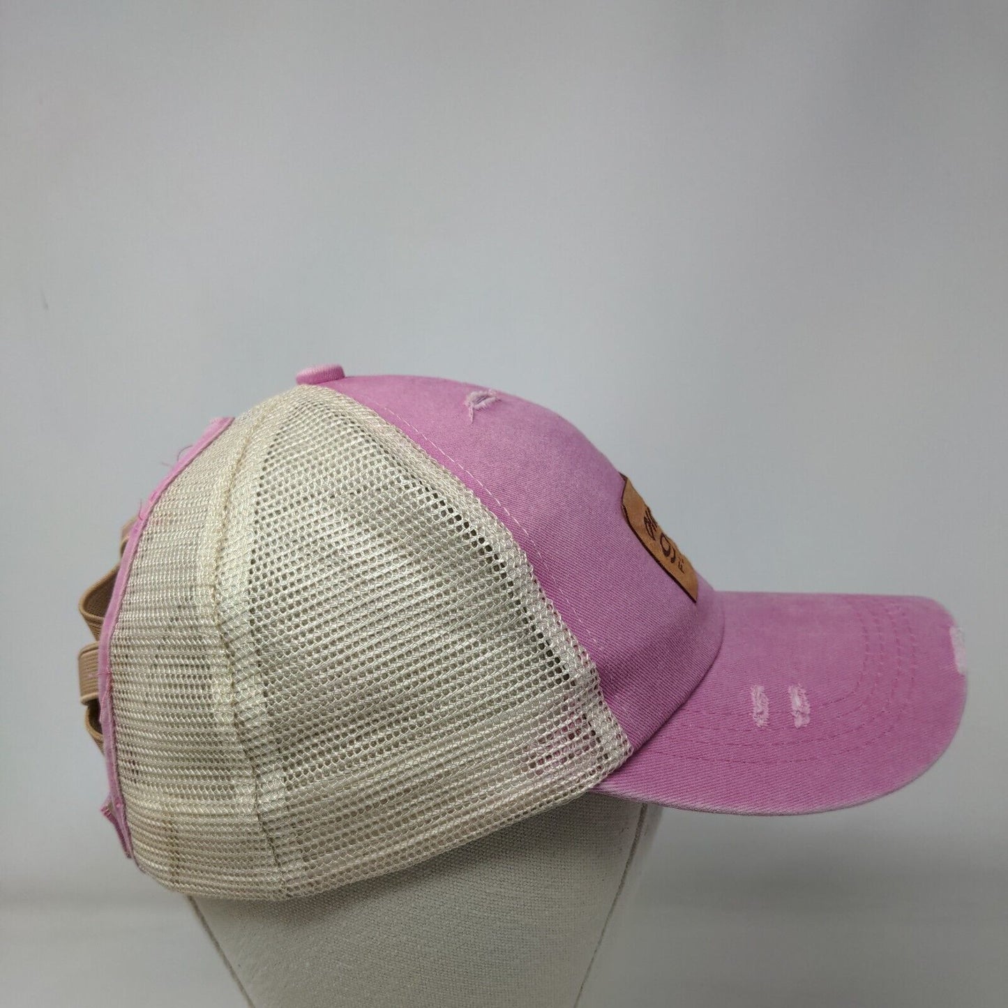 Outdoor 904 Florida Strapback Hat Pink One Size Adjustable Criss Cross Mesh Back