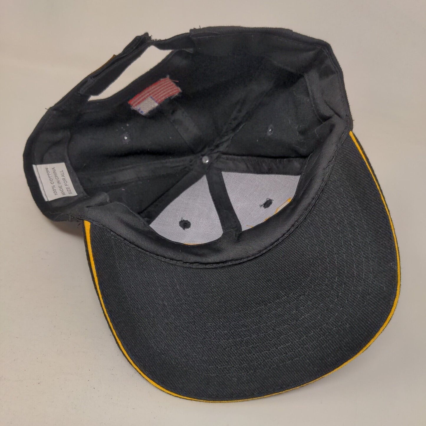 NRA Strapback Hat Black OSFA Adjustable Embroidered Patriotic 6 Panel