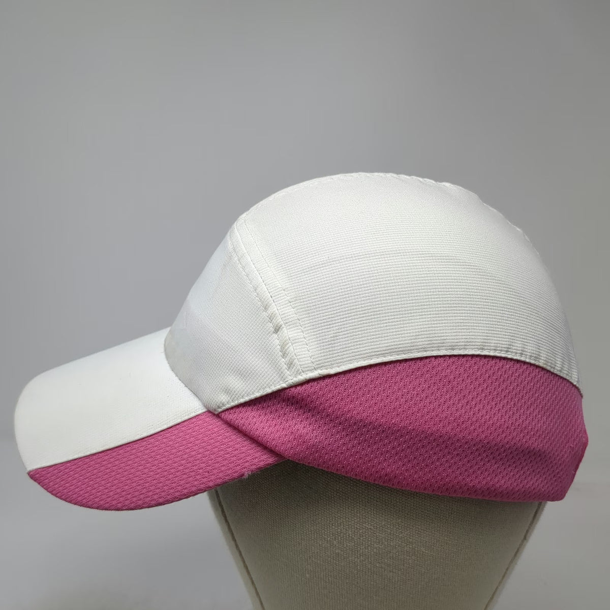 Headsweats 5 Panel White One Size Strapback Running Performance Mesh Pink Hat