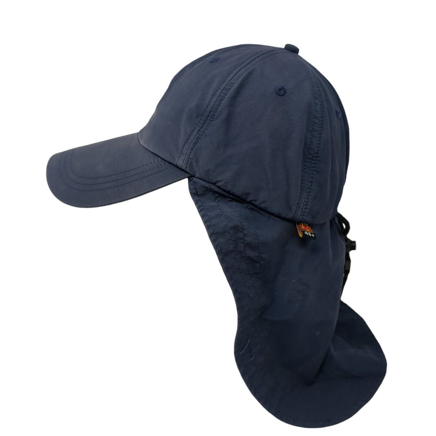 Adams Sunblock Trapper Hat Blue OS Neck Ear Flaps Adjustable Drawstring Blank