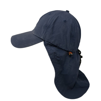 Adams Sunblock Trapper Hat Blue OS Neck Ear Flaps Adjustable Drawstring Blank