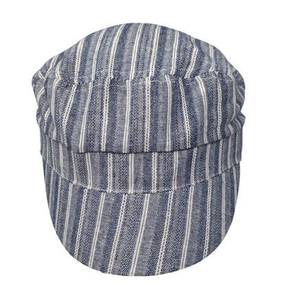 Unbranded Fitted Conductor's Cap Multicolor OSFA Stretch Striped Lightweight
