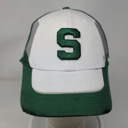 Nike Team Michigan State Fitted Hat Green White OSFM Embroidered Logo