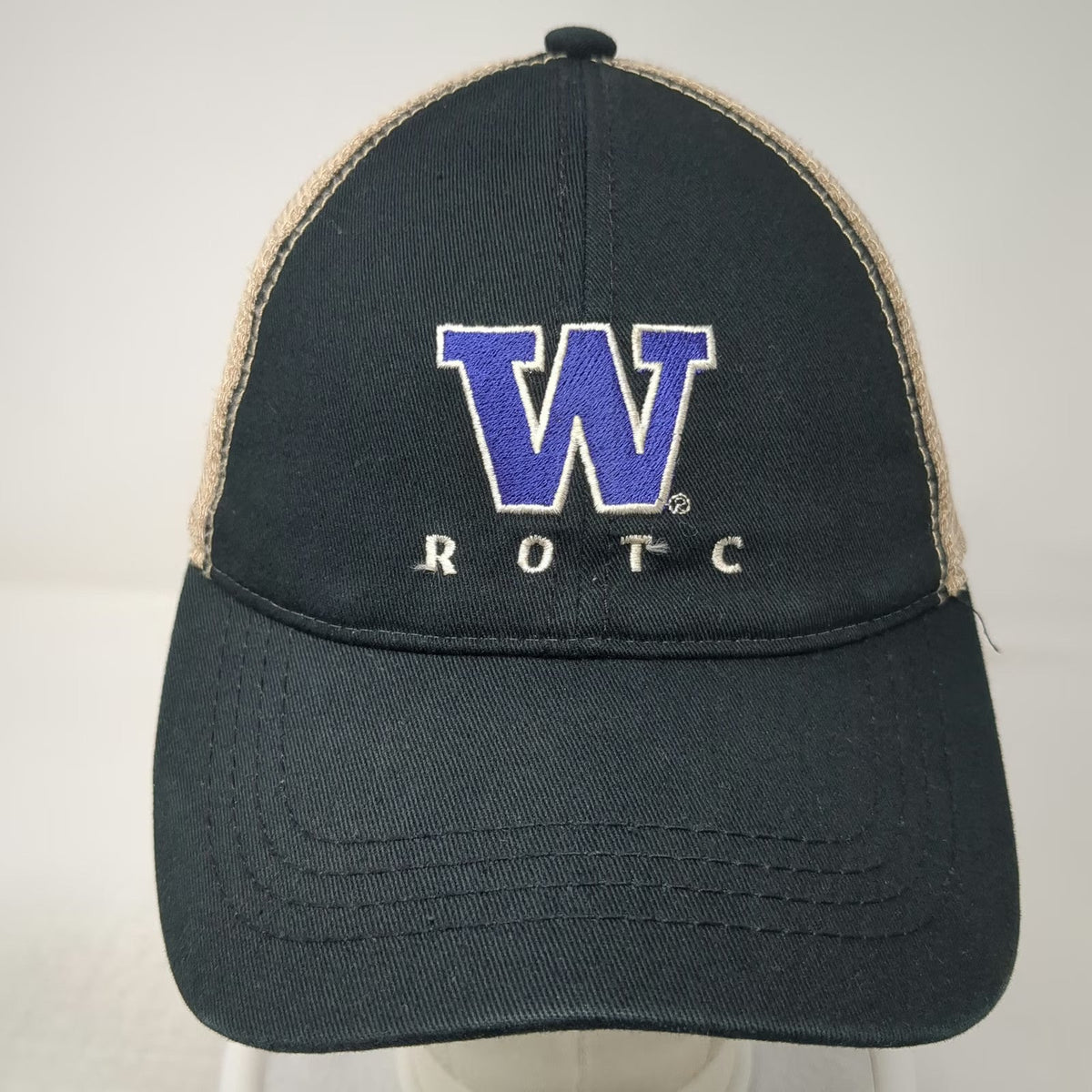 HitWear Trucker Hat Black One Size Mesh Back University of Washington ROTC W