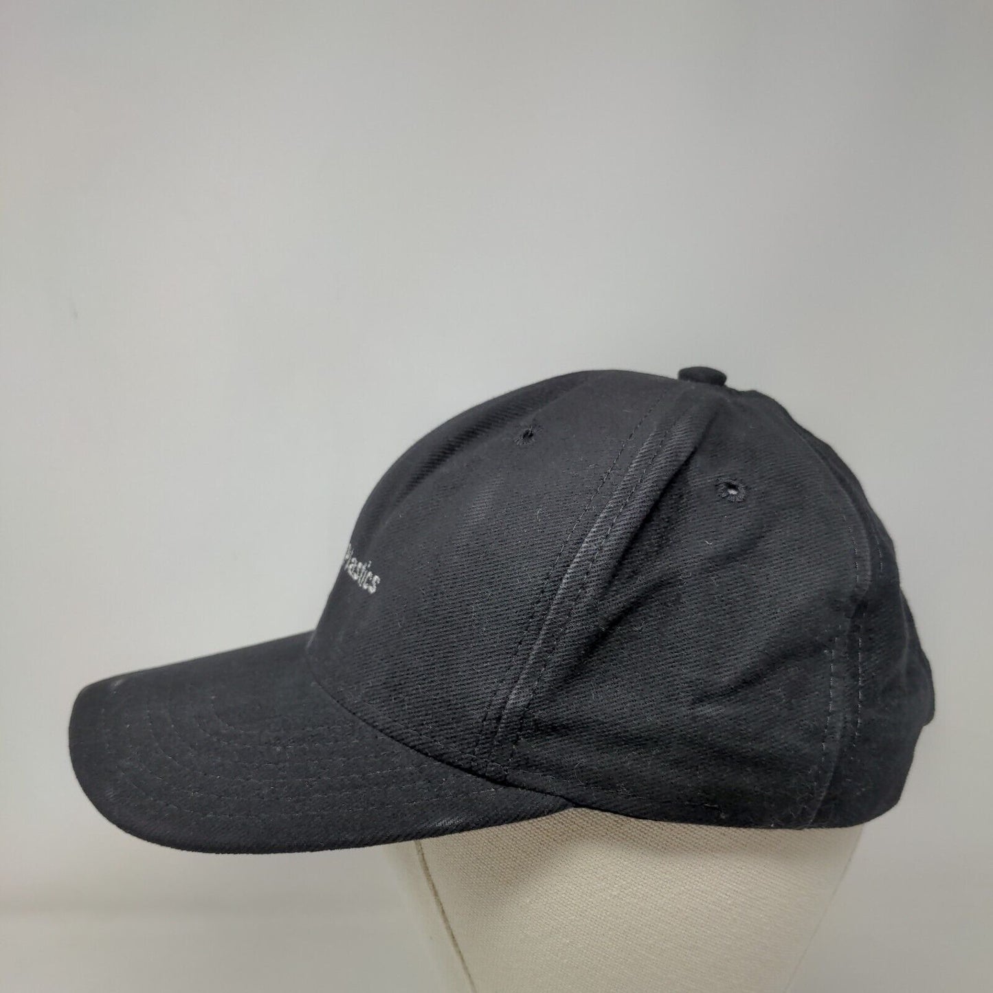GE Plastics Snapback Hat Black One Size Adjustable Embroidered 6 Panel