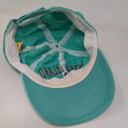 Tybee Island Georgia Strapback Hat Bluish-Green One Size Embroidered