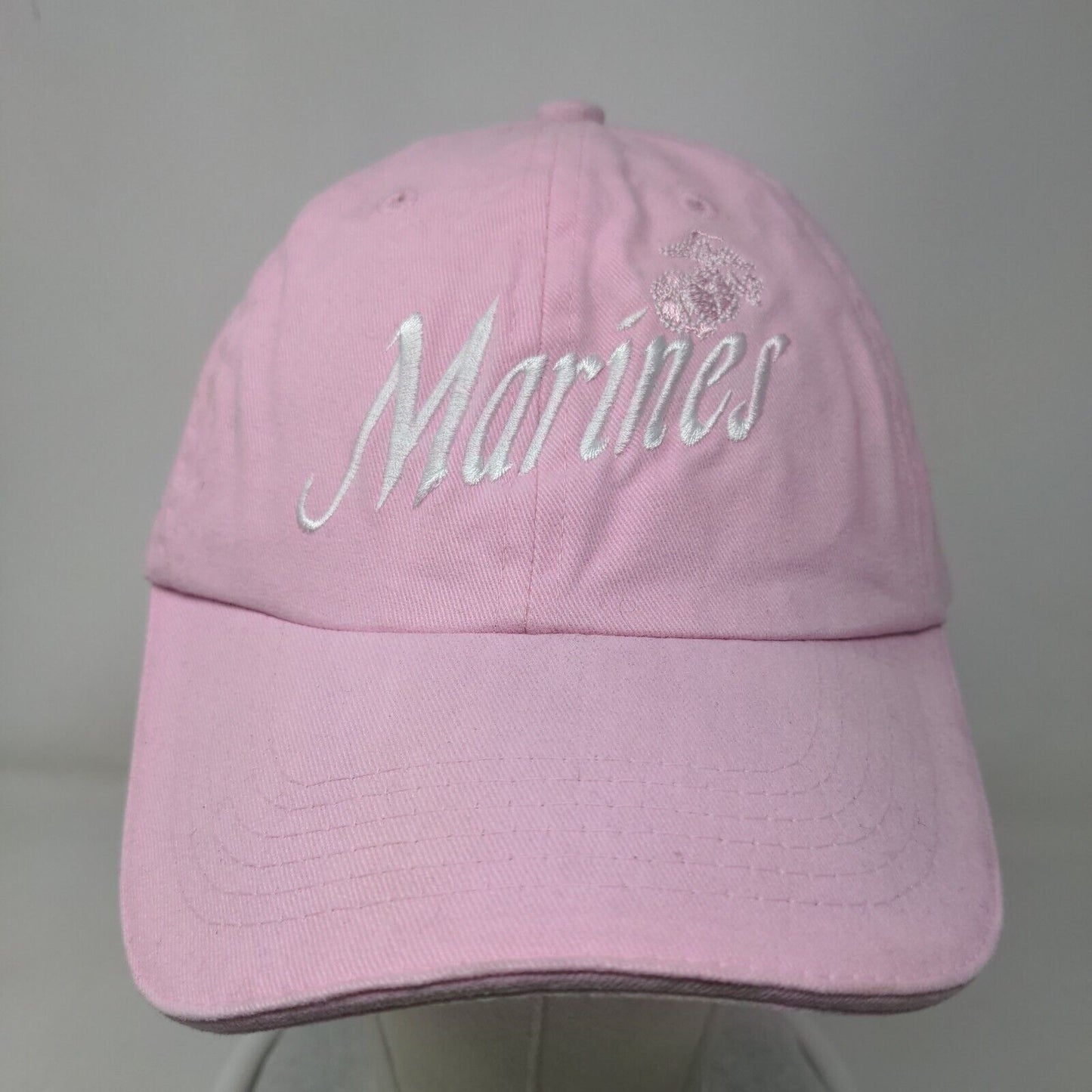 Marines Slideback Hat Pink OSFM Embroidered Eagle Crest Adjustable