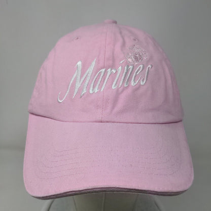 Marines Slideback Hat Pink OSFM Embroidered Eagle Crest Adjustable
