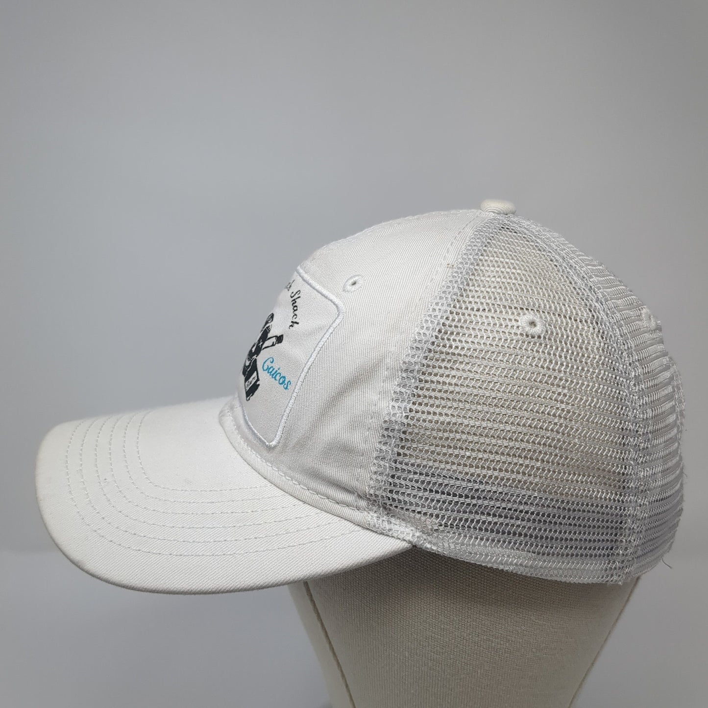 Da Conch Shack Turks Caicos Snapback Trucker Hat White One Size Mesh Back