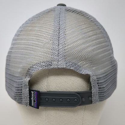 Patagonia Trucker Hat Gray One Size Mesh Snapback Fitz Roy Mountain Logo Hat