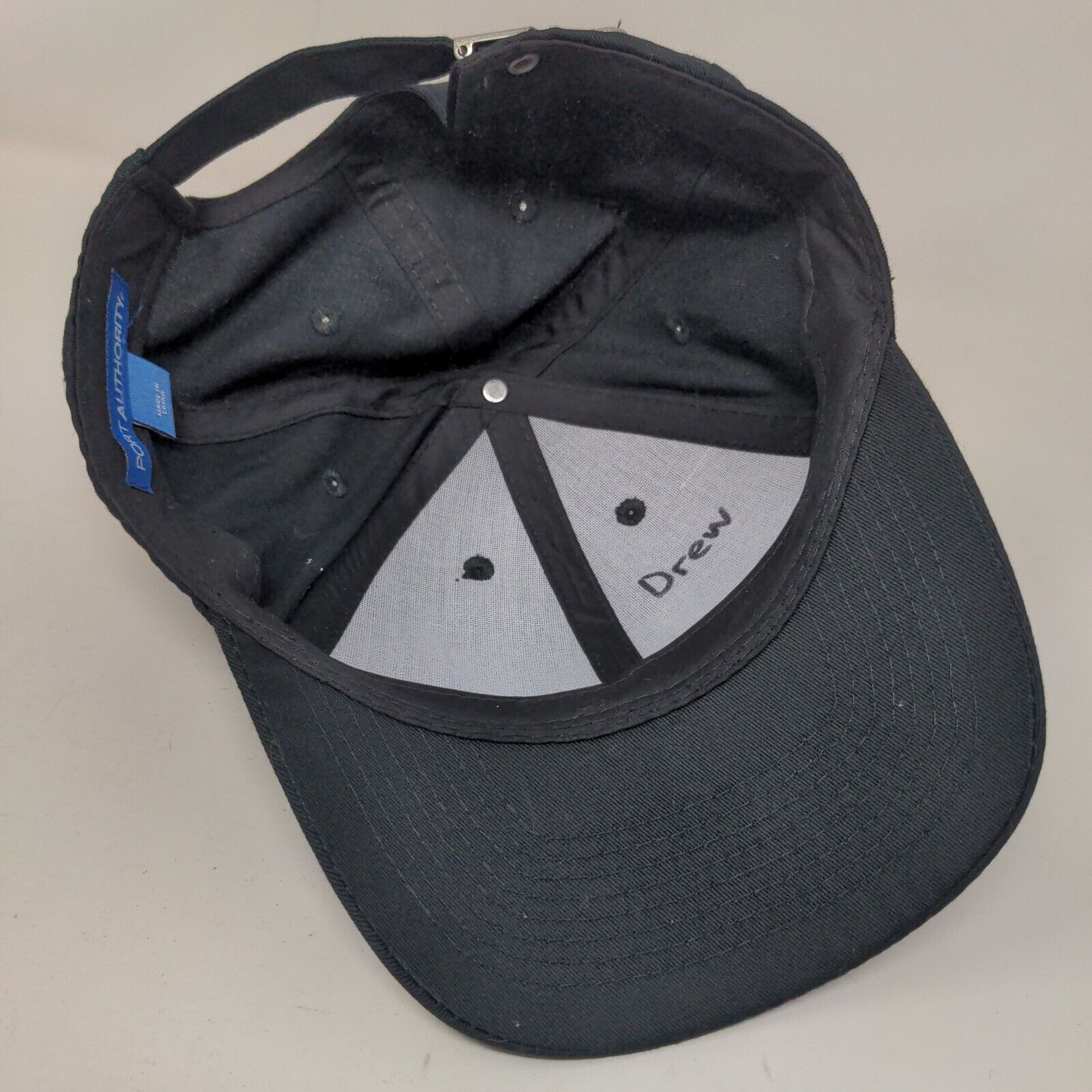 Port Authority Slideback Hat Black One Size Adjustable Vented Holes Blank