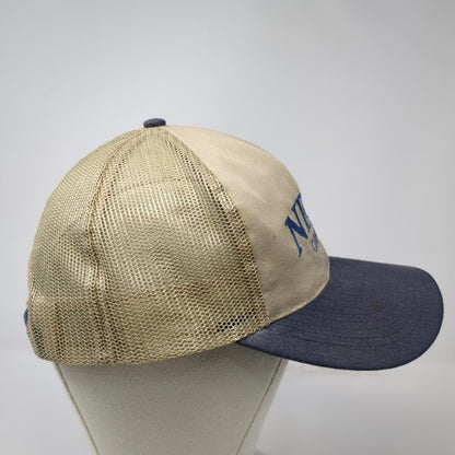 Cobra Caps Trucker Hat Beige Blue One Size Mesh Snapback NECO Omaha Embroidered