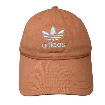 Adidas Slideback Hat Orange One Size Adjustable Embroidered 6 Panel Cotton