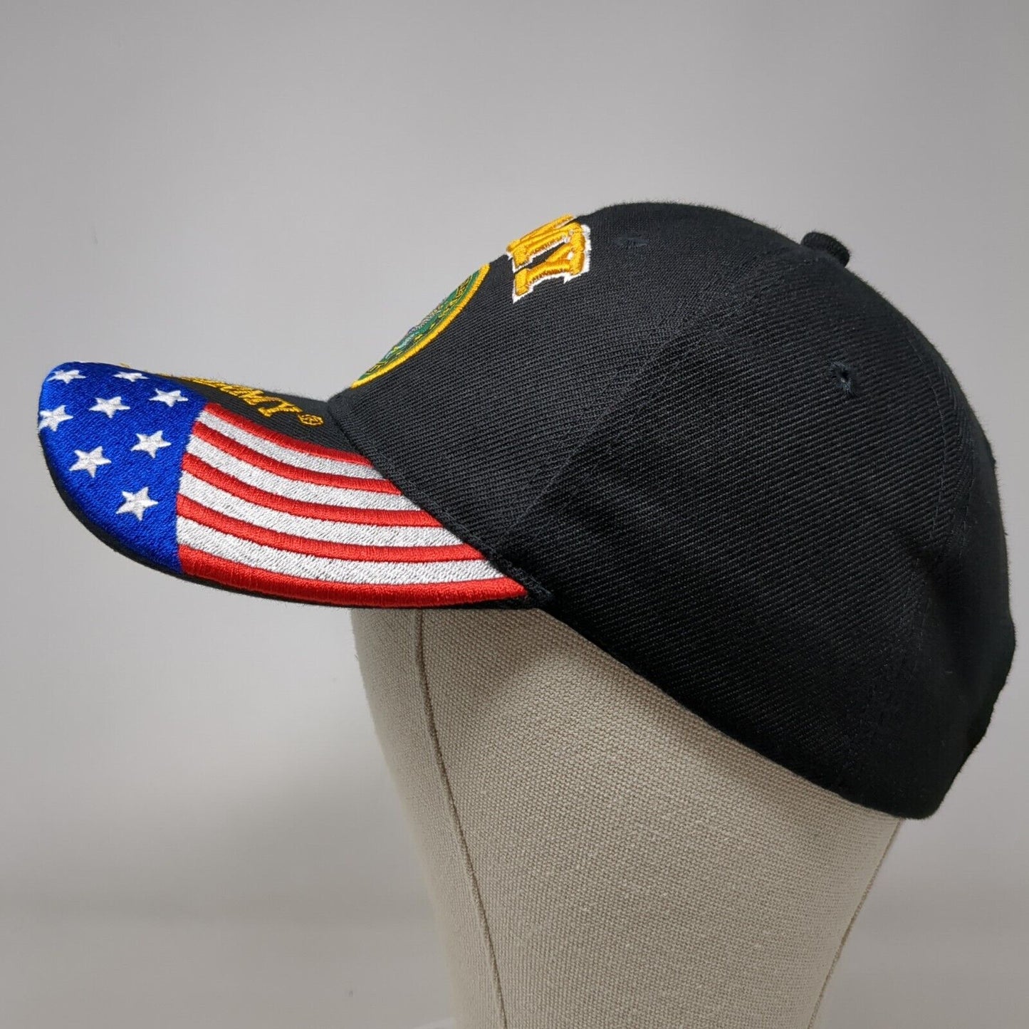 United States Army Strapback Hat Black OSFA Adjustable Embroidered Patriotic