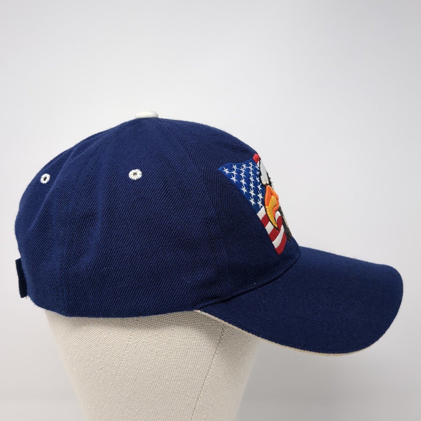 American Flag Eagle Strapback Hat Blue One Size God Bless America