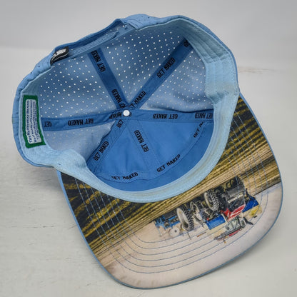 The Heartbeat Brand Trucker Hat Blue One Size Buck Naked Perforated Tractor