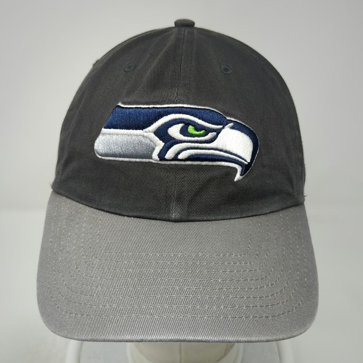 NFL Team Apparel Seattle Seahawks Gray One Size Slideback Hat Cotton Embroidered