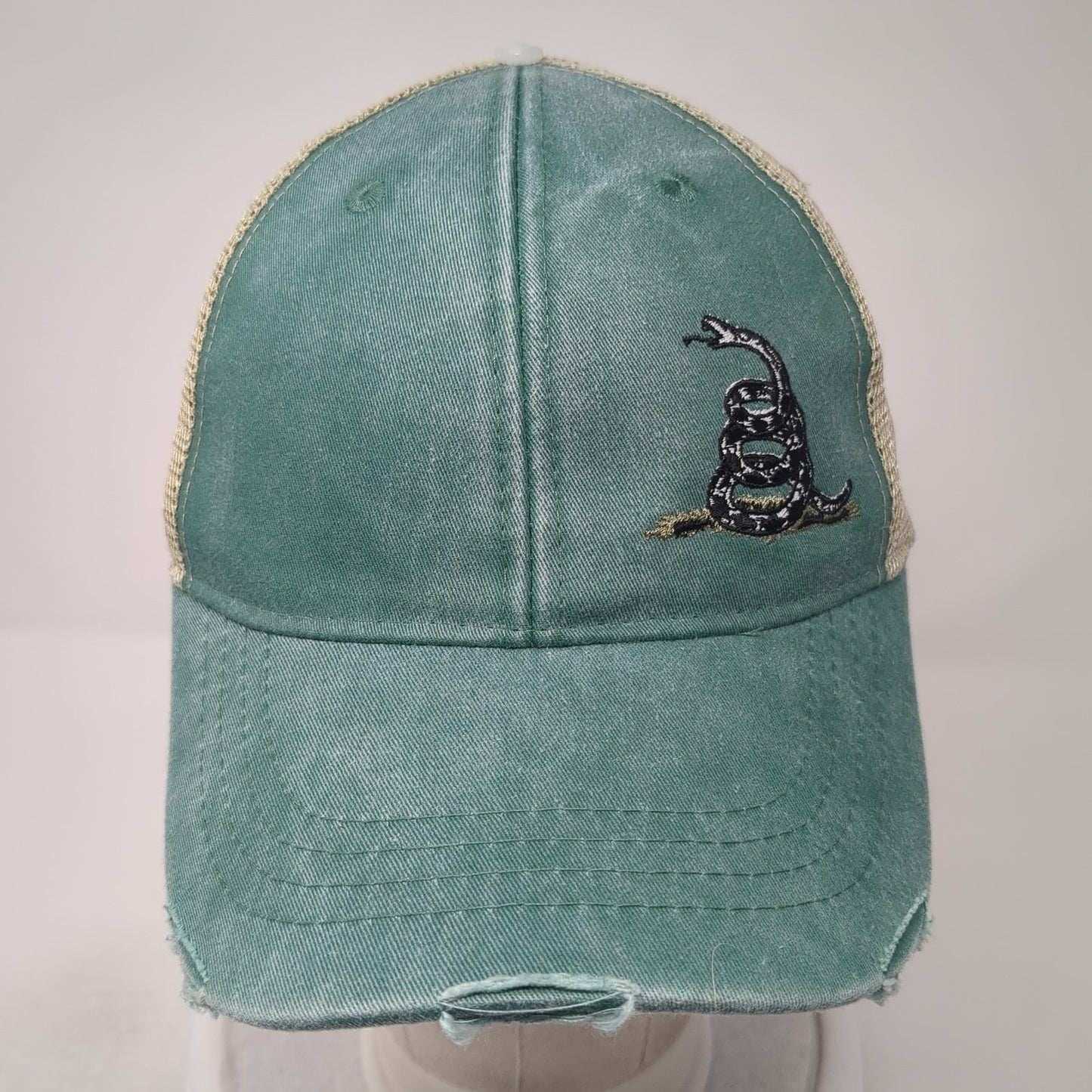 Don't Tread on Me Snapback Mesh Back Trucker Hat Green One Size Adams