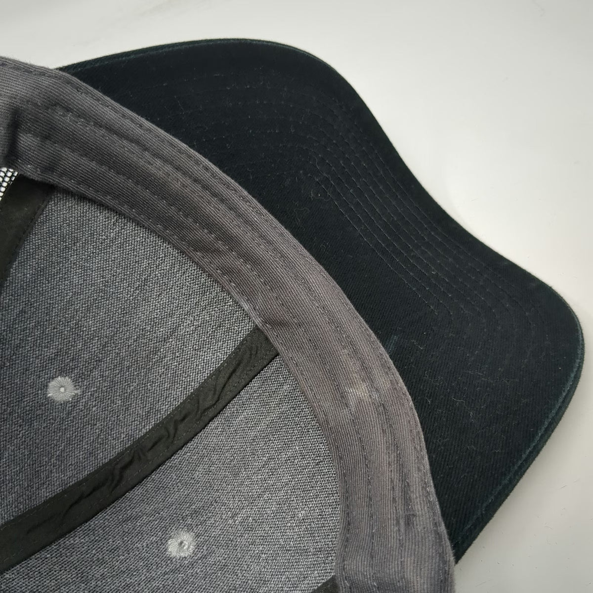 Port Authority Gray Trucker Hat One Size Black Mesh Leather Patch Snapback Farm