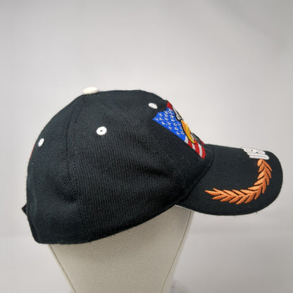 USA Flag Eagle Strapback Hat Black One Size Adjustable Embroidered Huyu