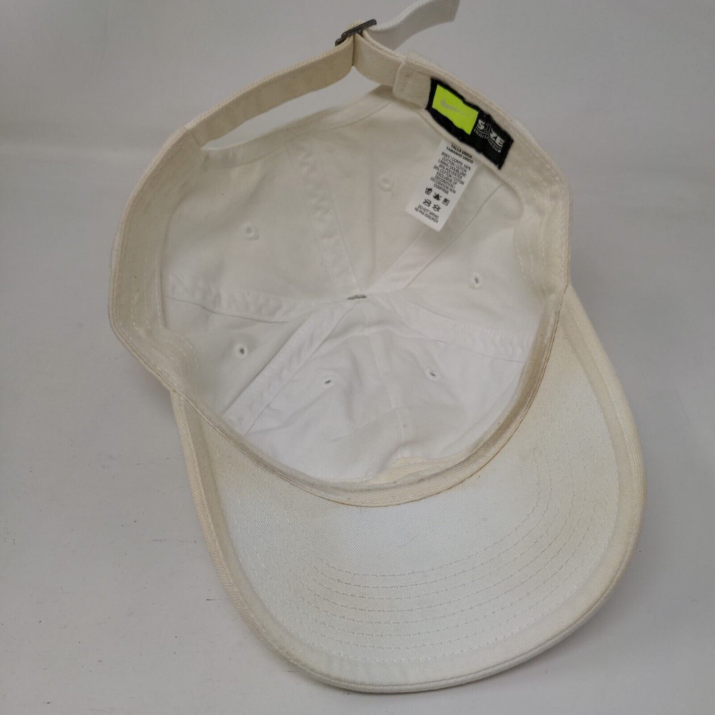 Nike Slideback Hat White OSFM Adjustable Embroidered Swoosh Heritage86 6 Panel