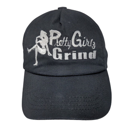 Pretty Girlz Grind Snapback Hat Black OS Adjustable Embroidered Vented Holes