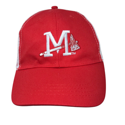Mississippi Braves Strapback Mesh Back Hat Red White Embroidered Logo MLB
