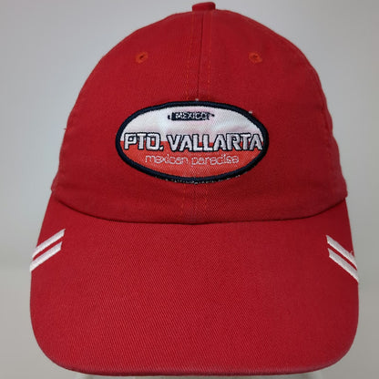 Invasion Baseball Cap Red White One Size Pto Vallarta Mexico Patch Slideback hat