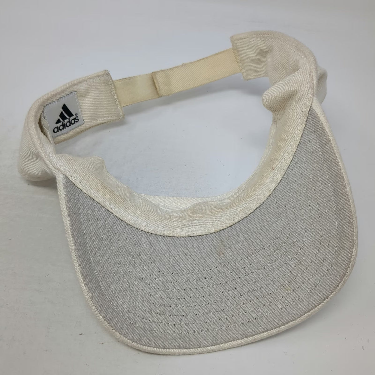 Adidas Visor White One Size Embroidered Logo Adjustable Performance Sport Hat