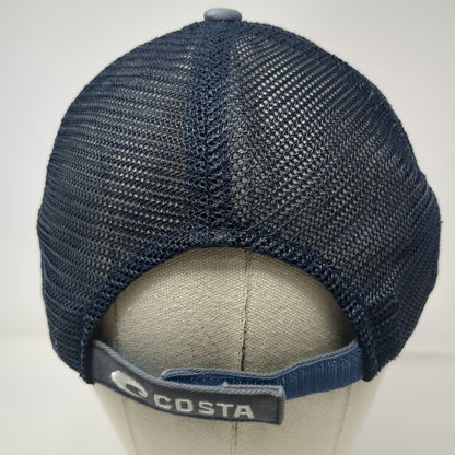 Costa Baseball Cap Blue One Size Mesh Back Fish Skeleton f3t Graphic Patch Hat