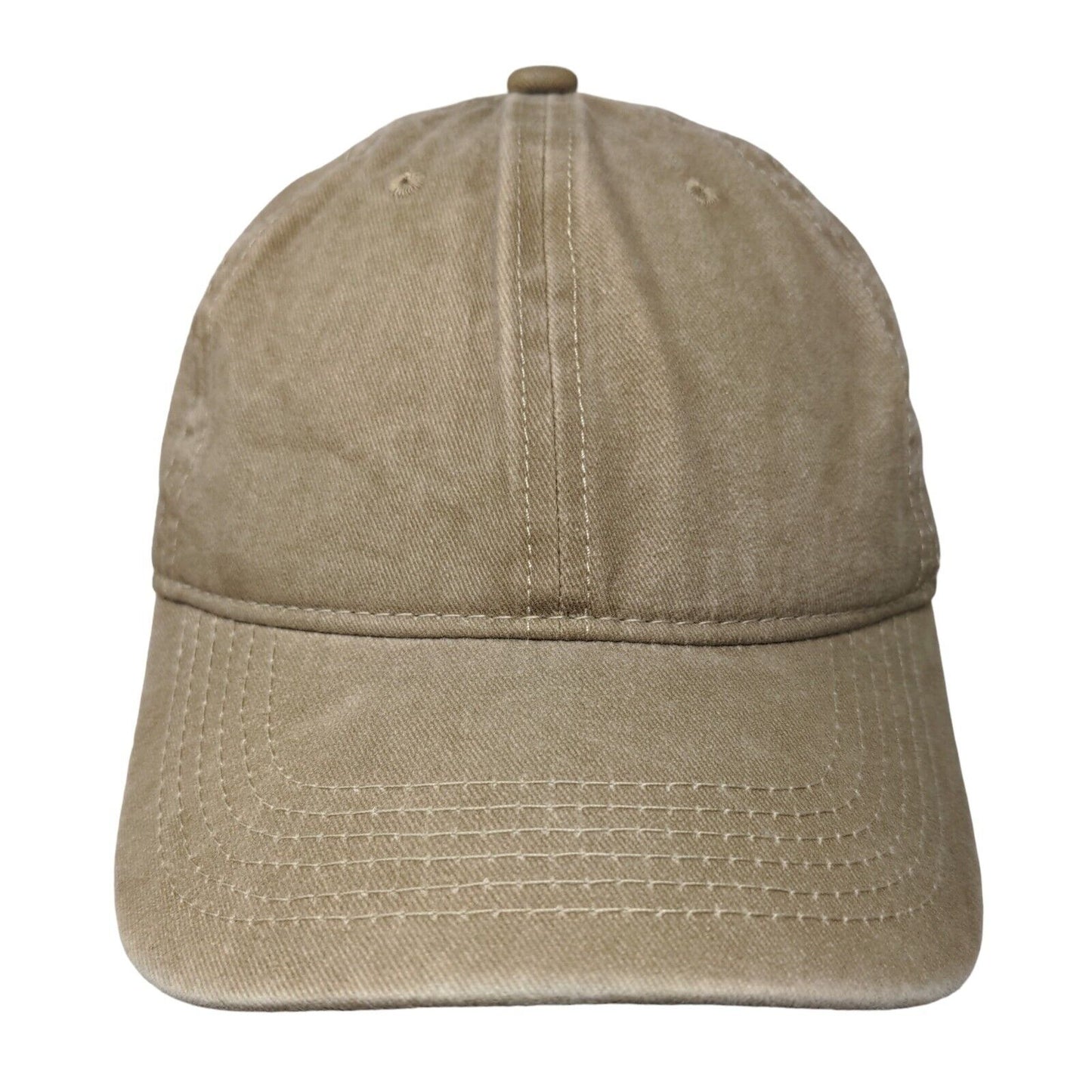 TSSGBL Slideback Hat Tan OSFM Adjustable Vented Holes 6 Panel Blank Cotton