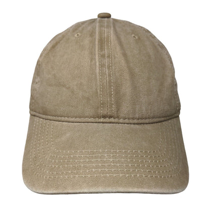 TSSGBL Slideback Hat Tan OSFM Adjustable Vented Holes 6 Panel Blank Cotton