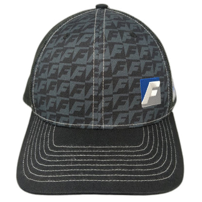 Farwest Baseball Cap Black One Size Snapback Mesh Hat Logo Pattern Patch Stitch