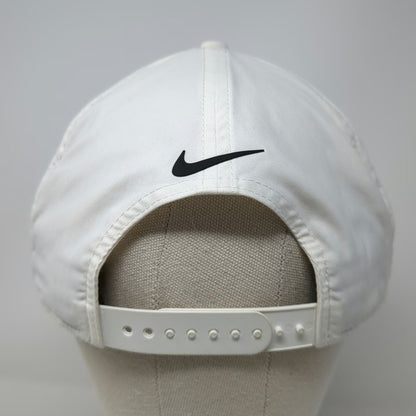 Nike Snapback Hat White One Size Perforated Swoosh Pro Dri-Fit Golf Sports