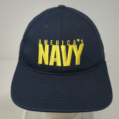 Blue Baseball Cap One Size Strapback America's Navy Embroidered USA Made Hat