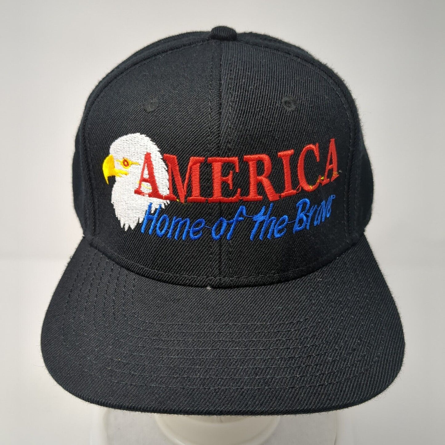 America Home of The Brave Snapback Hat Black OS Adjustable Embroidered Otto
