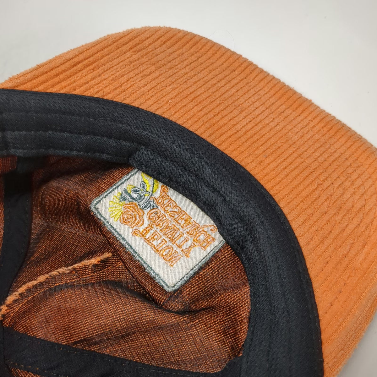 Teton Gravity Research Hat 5 Panel Orange One Size Corduroy Snapback Patch