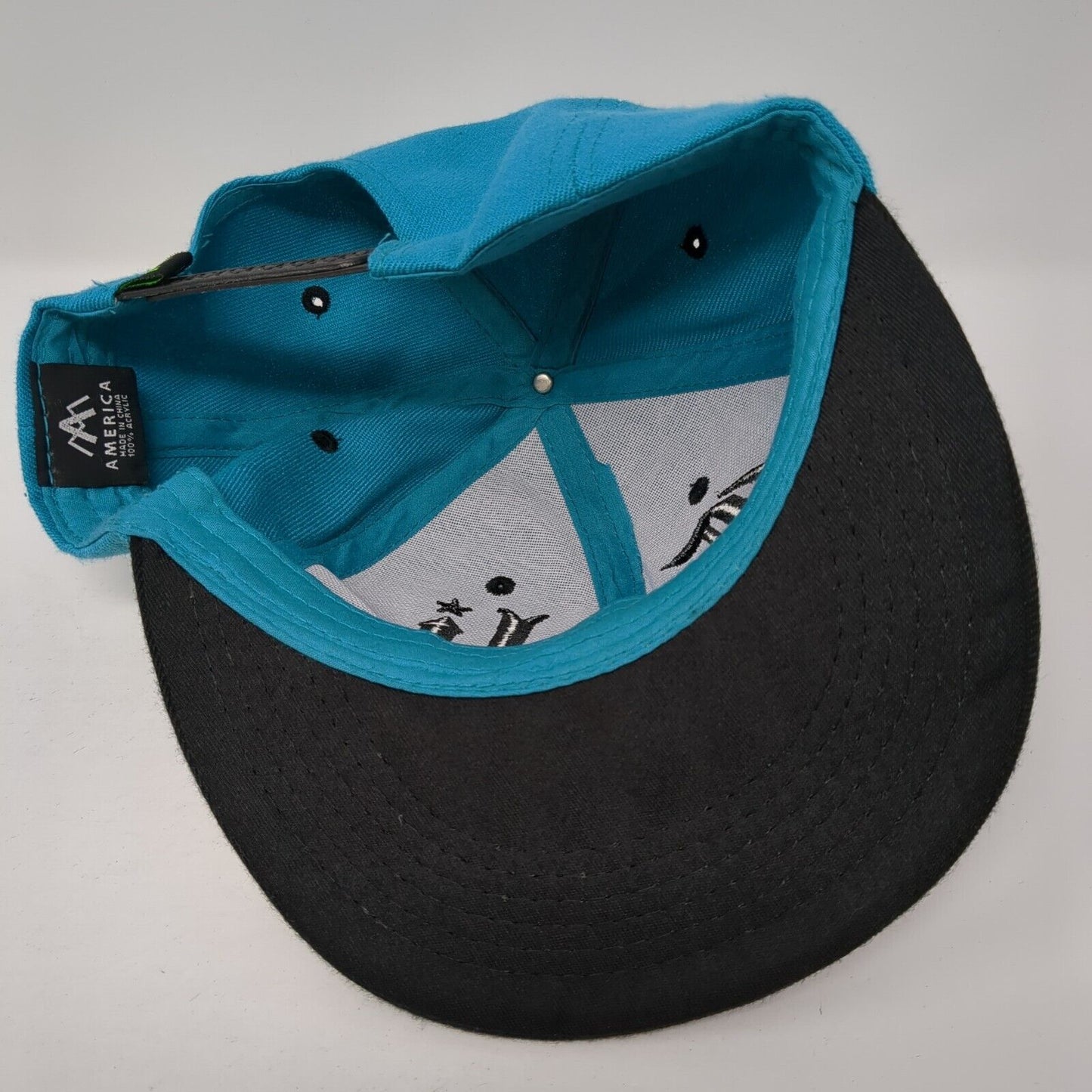 Cali Snapback Hat Blue One Size Adjustable Colorblock America 6 Panel