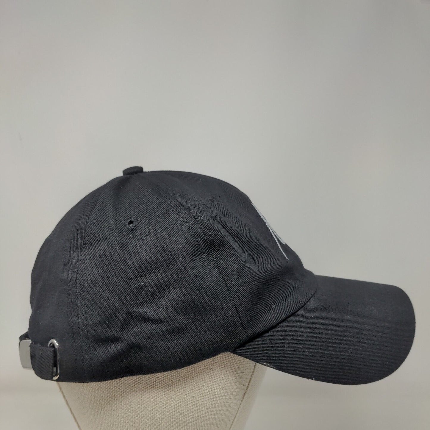Mr. Slideback Hat Black One Size Adjustable Embroidered 6 Panel Cotton
