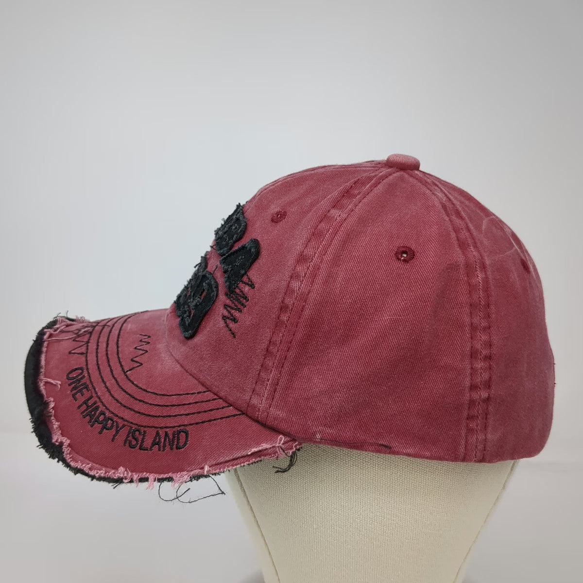 Red Baseball Cap One Size Aruba Happy Island 1499 Cotton Adjustable Souvenir Hat