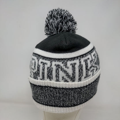 PINK Victoria's Secret Beanie Hat Multicolor One Size Knitted Pom Pom Acrylic