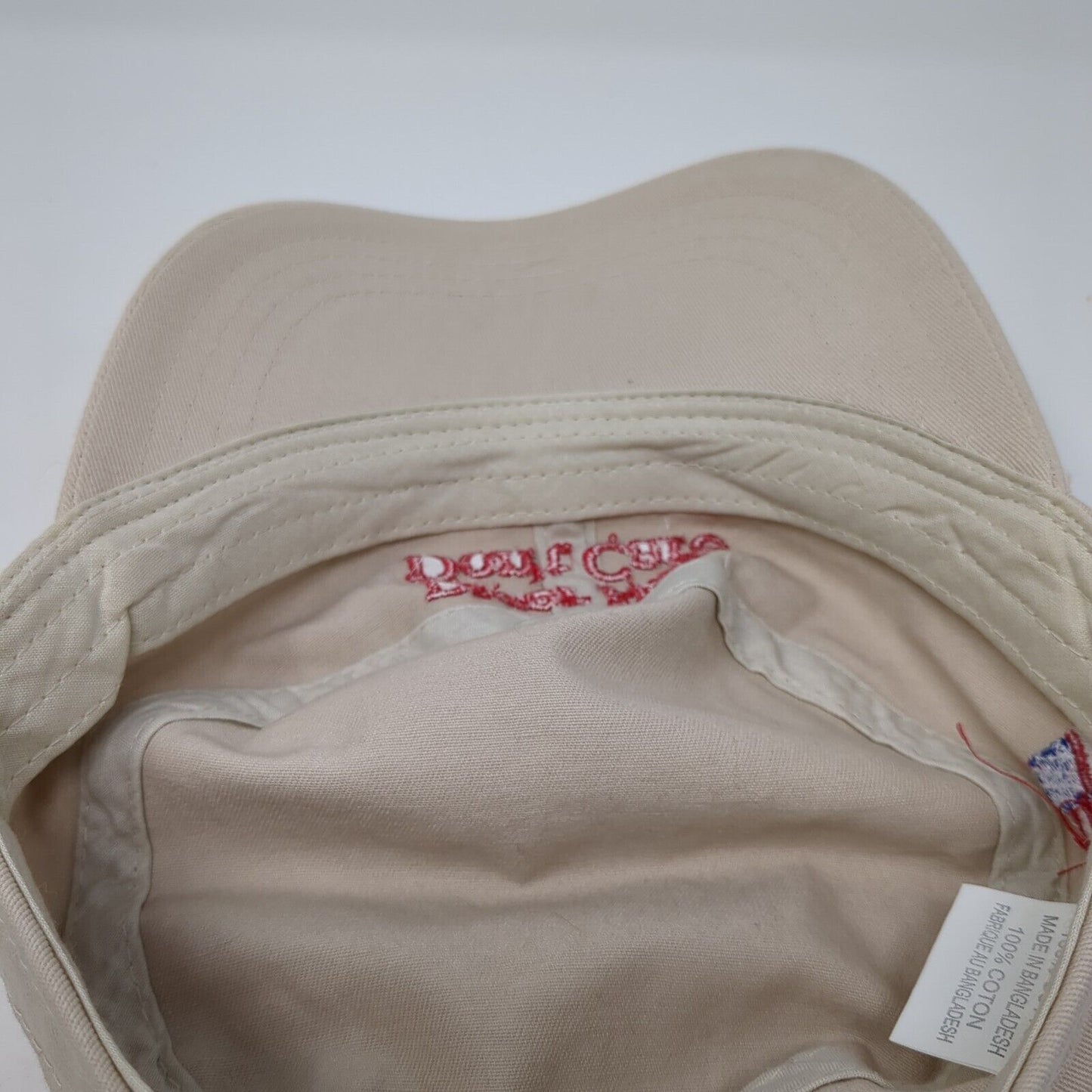 River Hair Don't Care Strapback Cadet Army Hat Tan One Size Embroidered