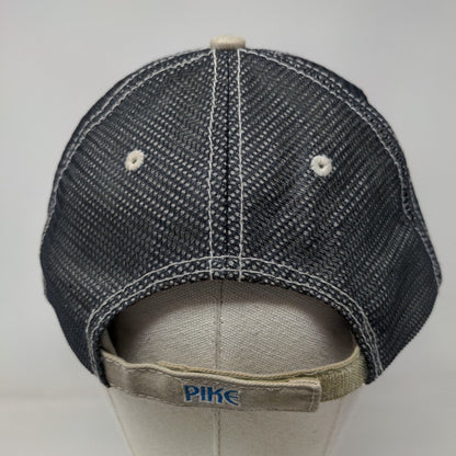 Pike Strapback Mesh Back Hat Tan OSFA Embroidered Colorblock 6 Panel