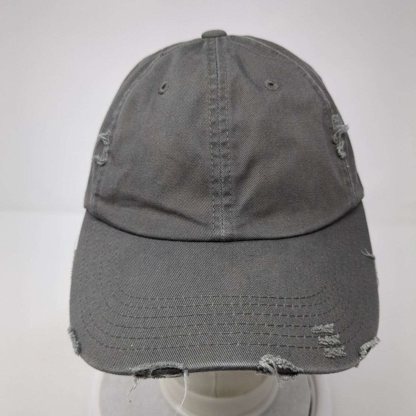 District Slideback Hat Gray One Size Solid Adjustable Blank Distressed
