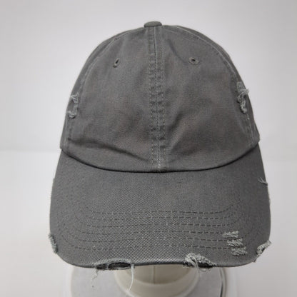 District Slideback Hat Gray One Size Solid Adjustable Blank Distressed