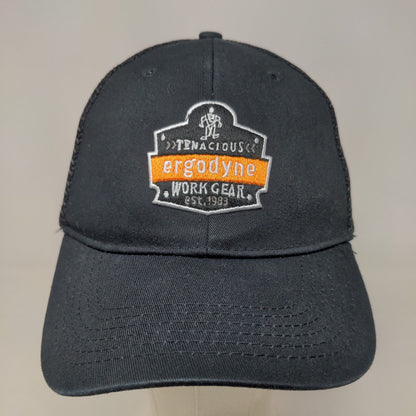 Tenacious Ergodyne Work Gear Men's Snapback Mesh Back Hat Black Embroidered Logo