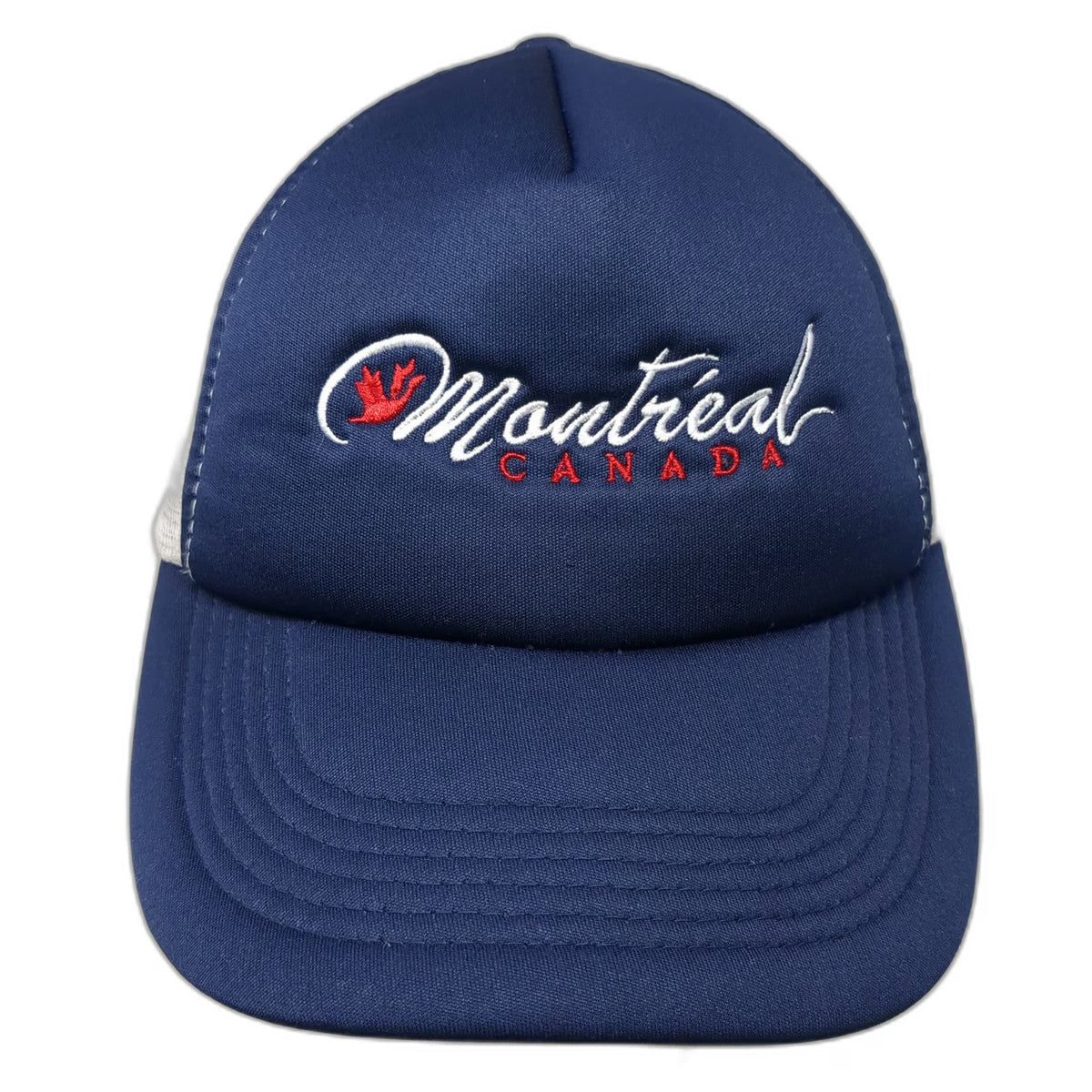 Blue One Size Trucker Hat Montreal Canada Maple Leaf Mesh Back Snapback Logo