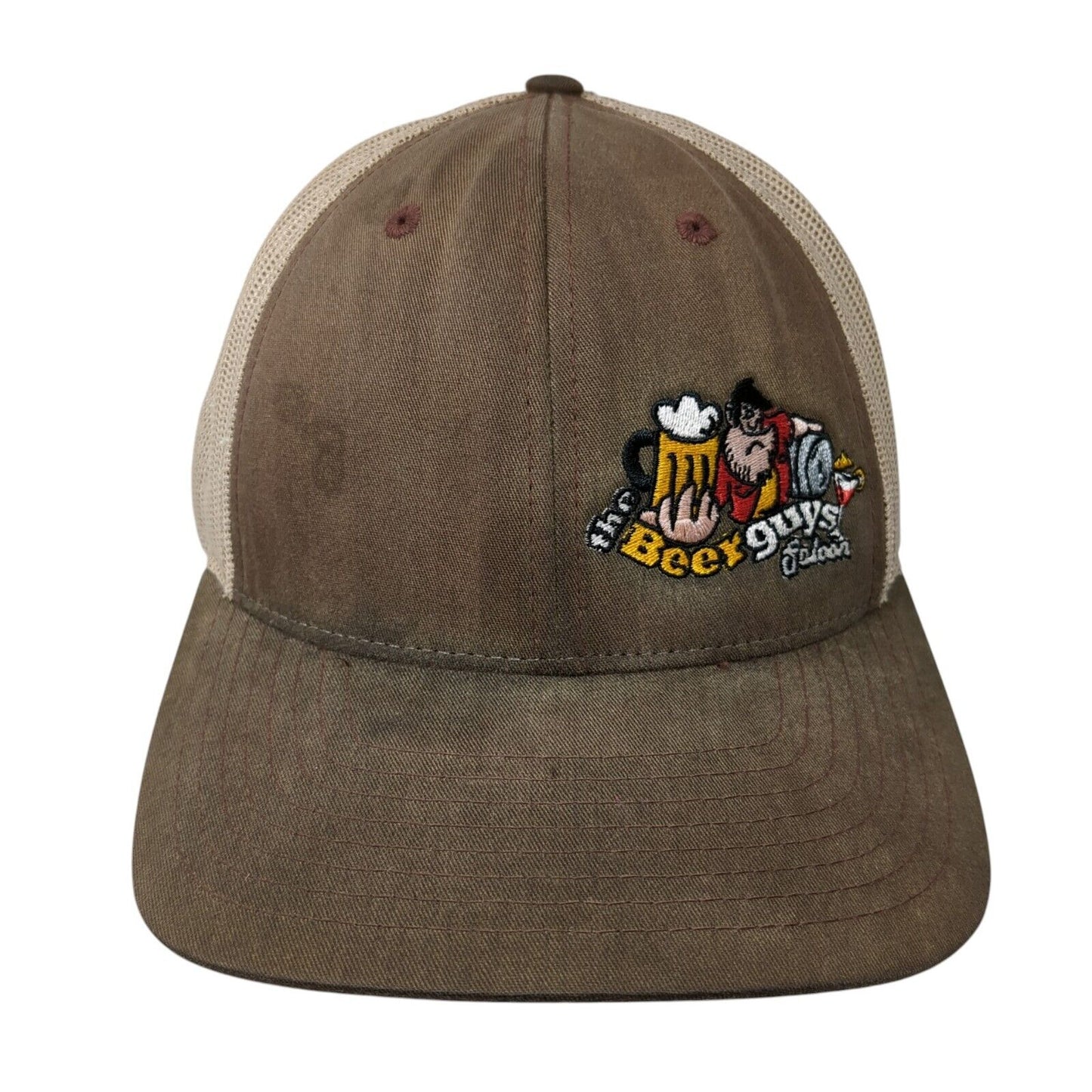 Beer Guys Saloon Snapback Trucker Hat Brown M/L Mesh Back Richardson