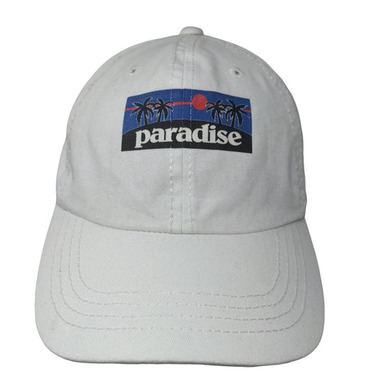 Cobra Men's Slideback Hat White Graphic Paradise Palm Trees Logo