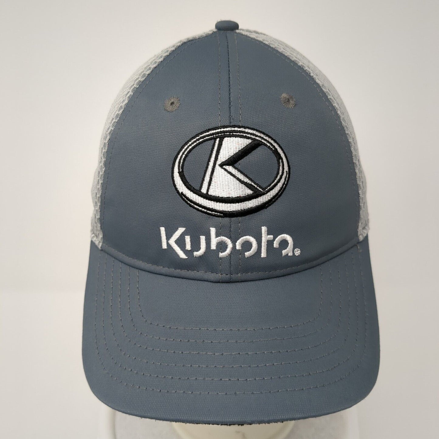 Kubota Strapback Mesh Back Trucker Hat Gray One Size Idaho Tractor Inc